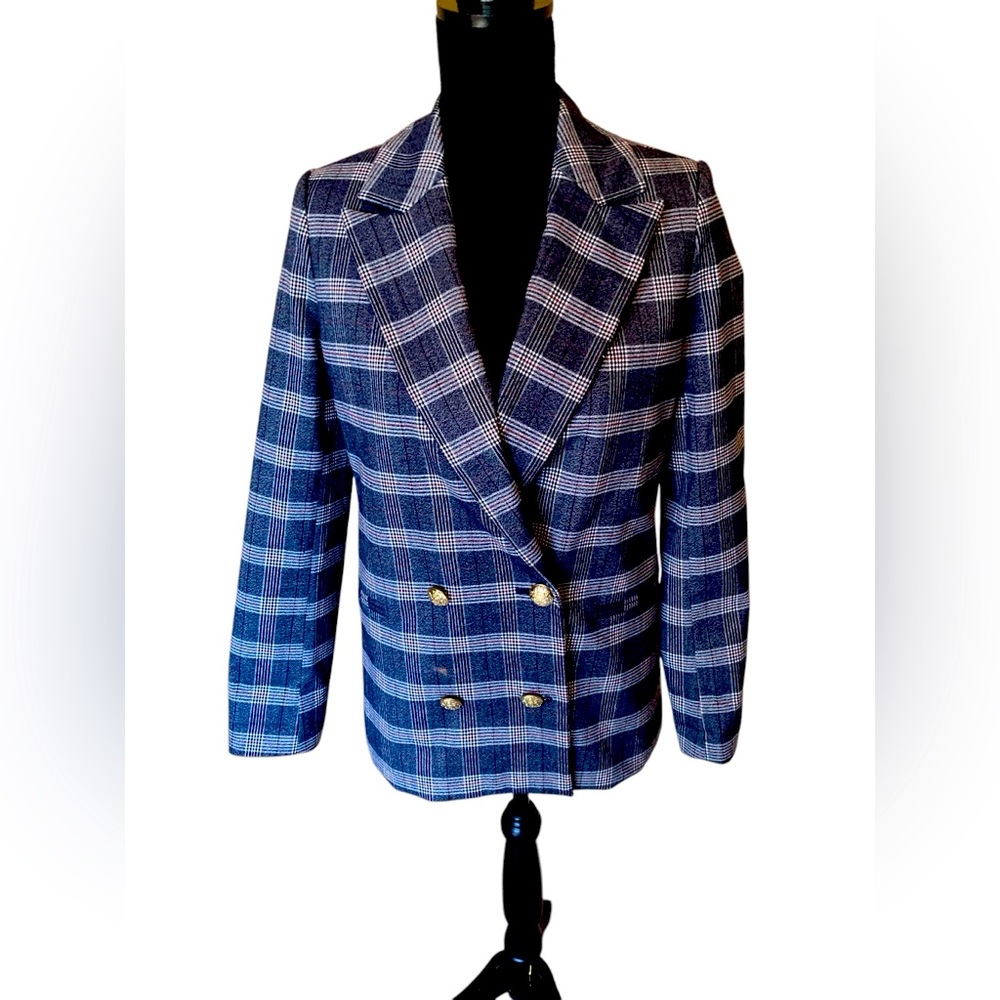 Banana Republic Plaid , Double Breasted Jacket
